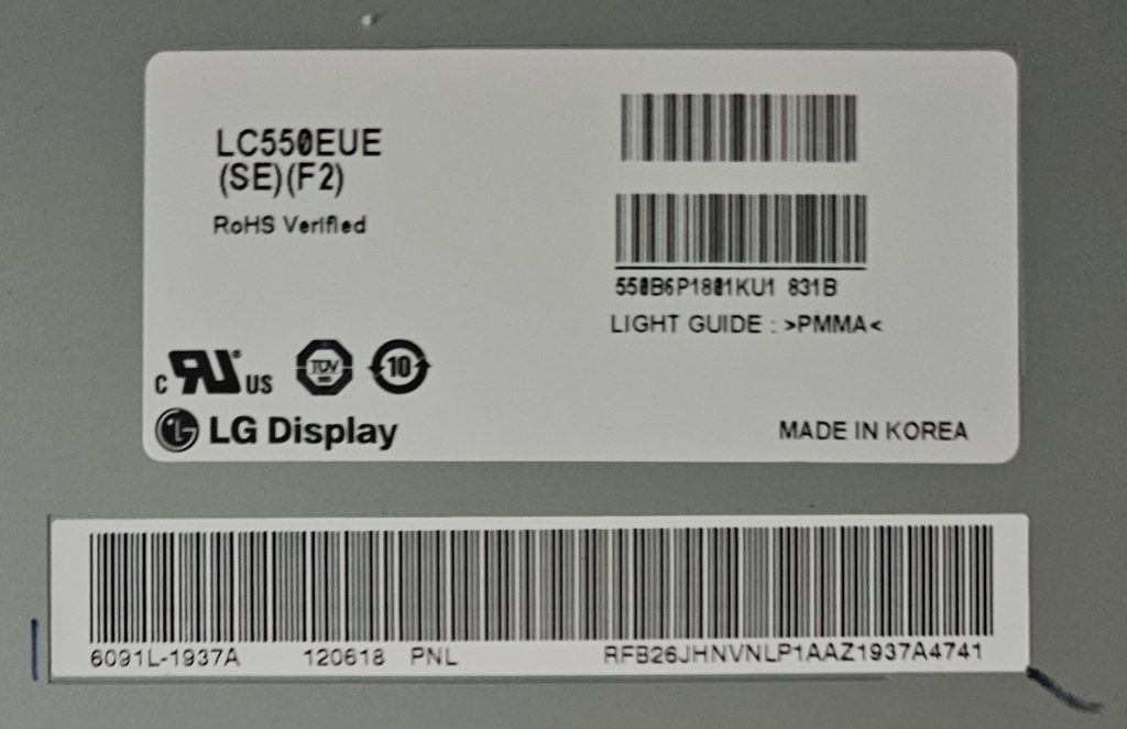 LG 55LM6200 패널라벨