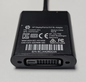 [중고] HP DisplayPort to DVI SL Adapter